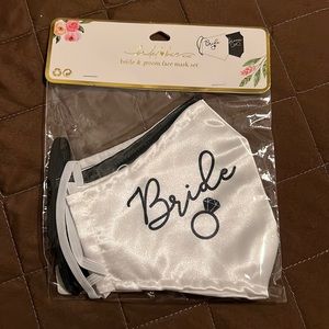 Bride and groom face mask set